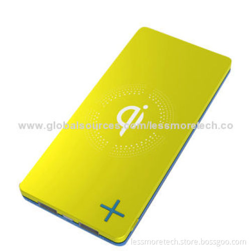 Qi wireless charger/power banks, super-slim 5,000mAh capacityNew